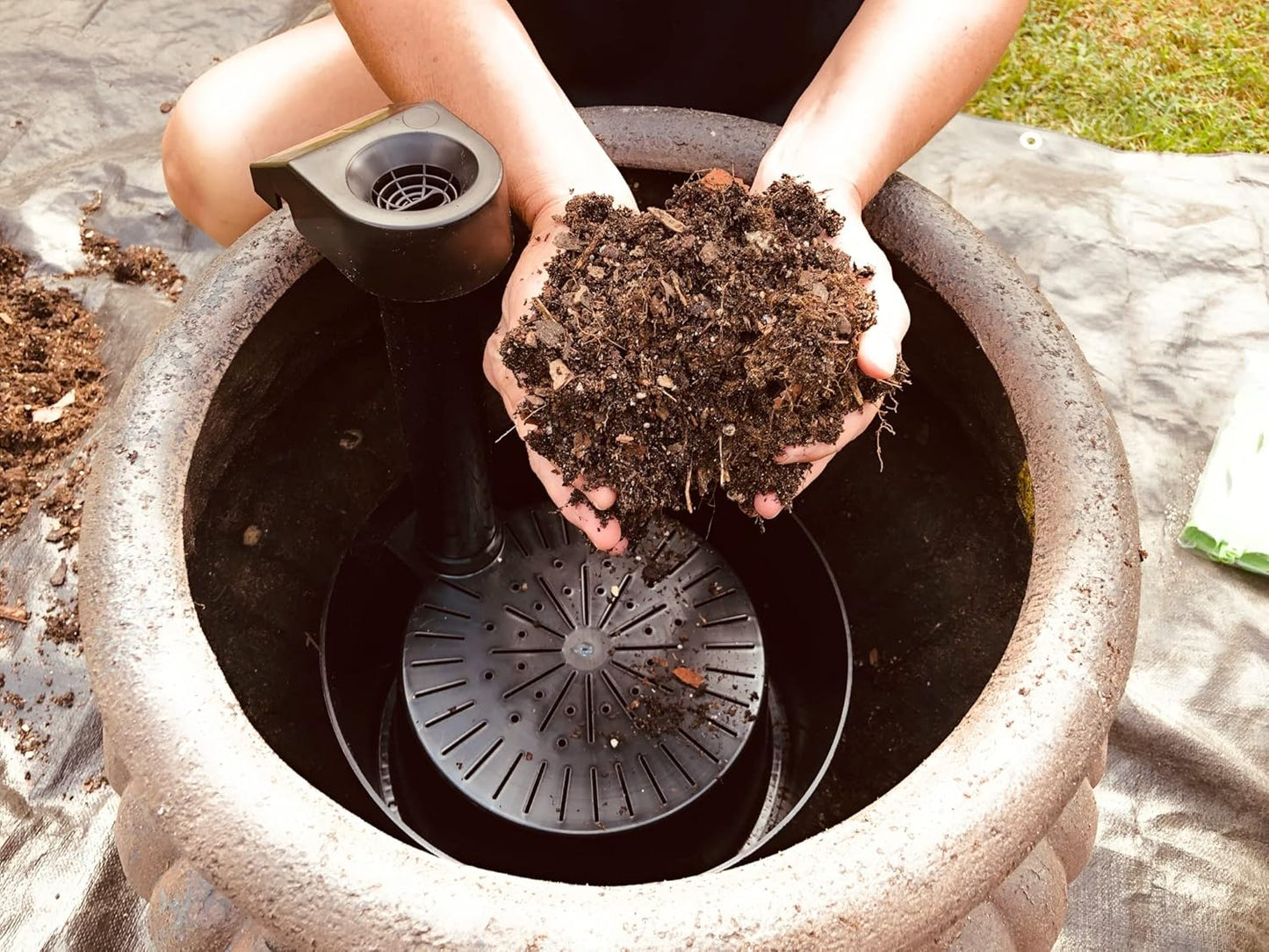 GroBuddy Self Watering Insert Kit (2 Pack) - Auto-Watering System w/LifeTested™ Technology, 1-Gal. Water Reservoir & Level Indicator - Root-Focused Self-Watering Large Pots for Indoor Plants & Outdoo
